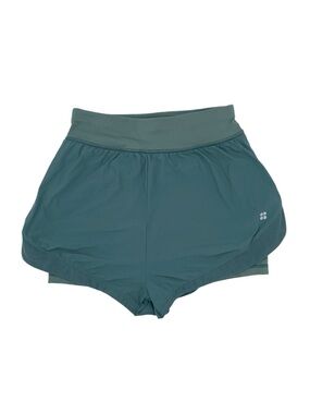 Sweaty Betty Tempo Run Shorts Size 4 Cool Forest Green Running Athletic Sporty